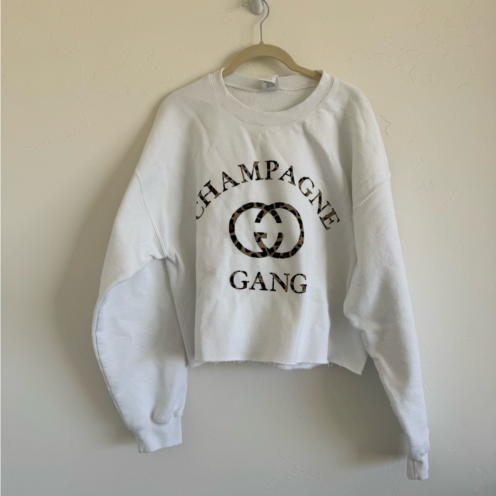 Champagne Gang Cropped Sweatshirt
